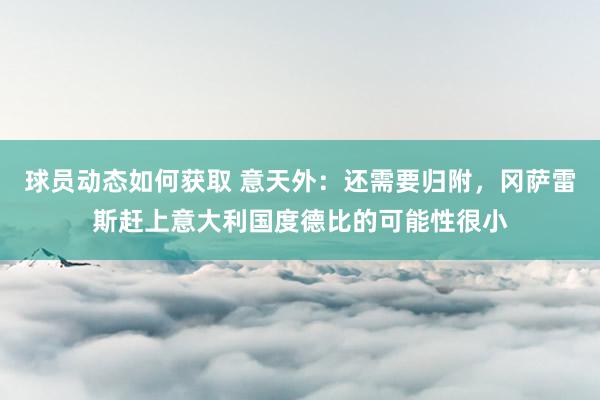 球员动态如何获取 意天外：还需要归附，冈萨雷斯赶上意大利国度德比的可能性很小