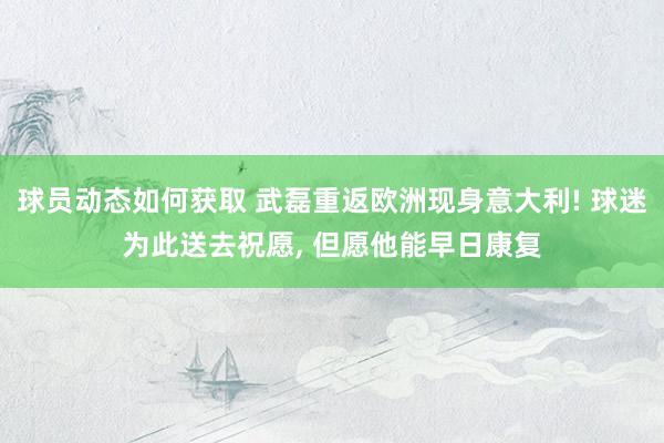 球员动态如何获取 武磊重返欧洲现身意大利! 球迷为此送去祝愿, 但愿他能早日康复