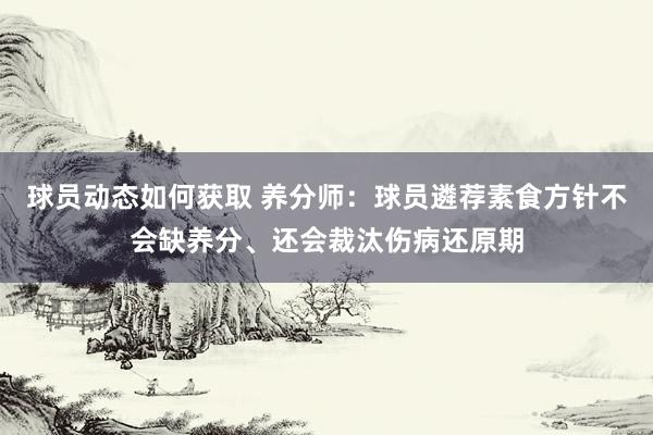 球员动态如何获取 养分师：球员遴荐素食方针不会缺养分、还会裁汰伤病还原期