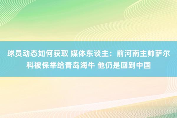 球员动态如何获取 媒体东谈主：前河南主帅萨尔科被保举给青岛海牛 他仍是回到中国