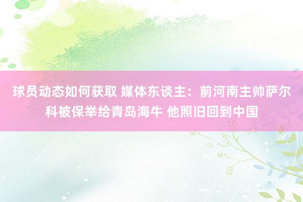 球员动态如何获取 媒体东谈主：前河南主帅萨尔科被保举给青岛海牛 他照旧回到中国