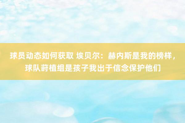 球员动态如何获取 埃贝尔：赫内斯是我的榜样，球队莳植组是孩子我出于信念保护他们