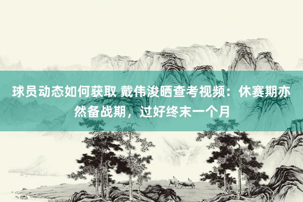 球员动态如何获取 戴伟浚晒查考视频：休赛期亦然备战期，过好终末一个月