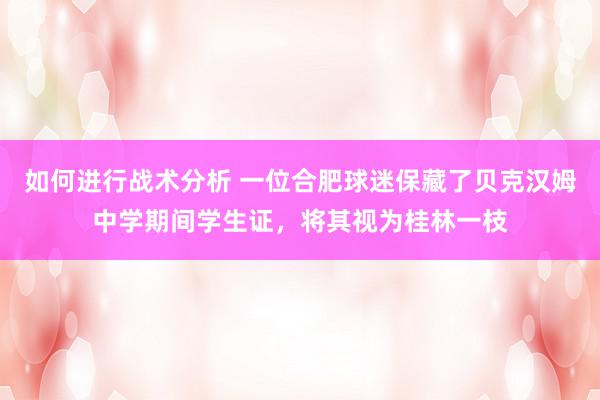 如何进行战术分析 一位合肥球迷保藏了贝克汉姆中学期间学生证，将其视为桂林一枝