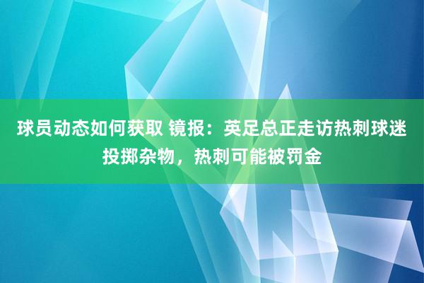 球员动态如何获取 镜报：英足总正走访热刺球迷投掷杂物，热刺可能被罚金