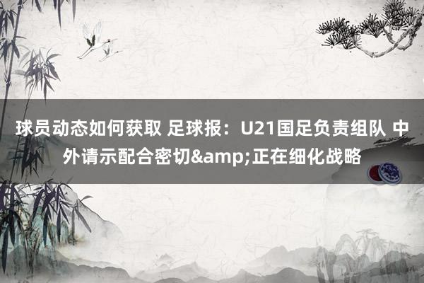 球员动态如何获取 足球报：U21国足负责组队 中外请示配合密切&正在细化战略