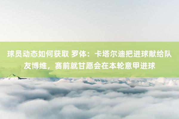 球员动态如何获取 罗体：卡塔尔迪把进球献给队友博维，赛前就甘愿会在本轮意甲进球