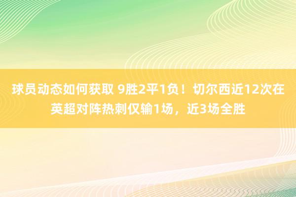 球员动态如何获取 9胜2平1负！切尔西近12次在英超对阵热刺仅输1场，近3场全胜