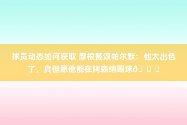 球员动态如何获取 摩根赞颂帕尔默：他太出色了，真但愿他能在阿森纳踢球👍