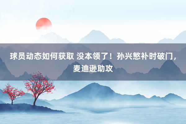 球员动态如何获取 没本领了！孙兴慜补时破门，麦迪逊助攻