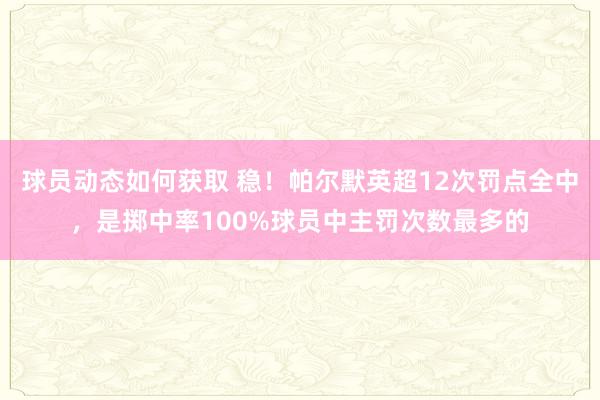 球员动态如何获取 稳！帕尔默英超12次罚点全中，是掷中率100%球员中主罚次数最多的