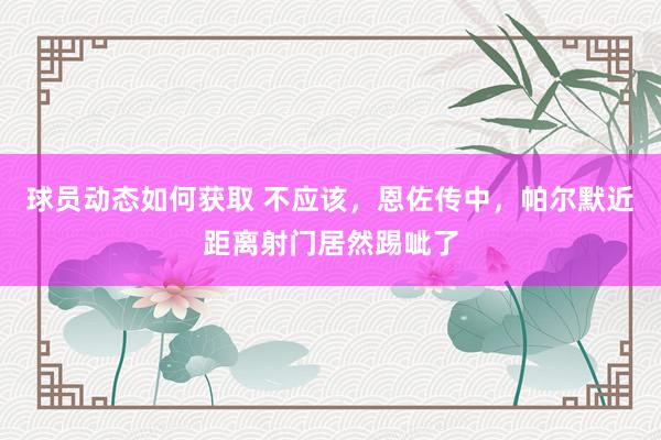 球员动态如何获取 不应该，恩佐传中，帕尔默近距离射门居然踢呲了