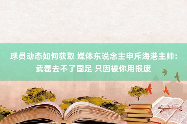 球员动态如何获取 媒体东说念主申斥海港主帅：武磊去不了国足 只因被你用报废